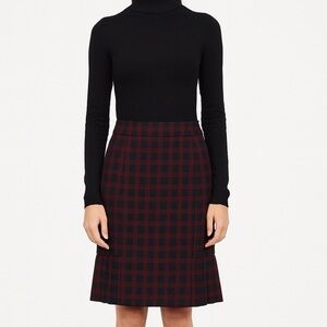 Brooks Brothers 100% Wool Plaid Pleated Mini Skirt Size 4   Red Black Corpcore